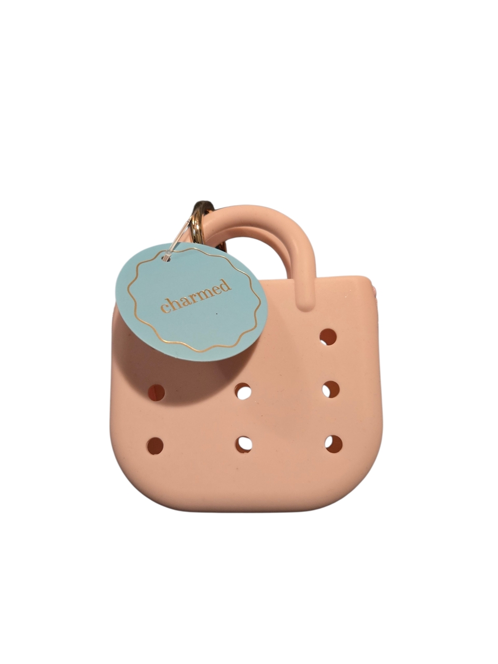 Charmed Silicone Mini Bag Charm in Blush Pink